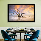 Folly Beach Driftwood Sunset Wall Art