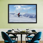 Skier on Snowy Mountain Slope Wall Art
