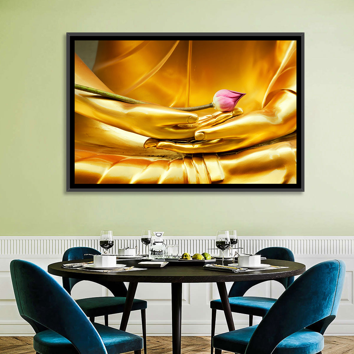 Buddha Hands with Lotus Wall Art