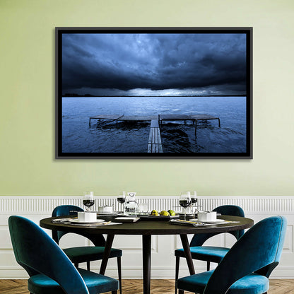 Stormy Cloud and Lake Pier Wall Art