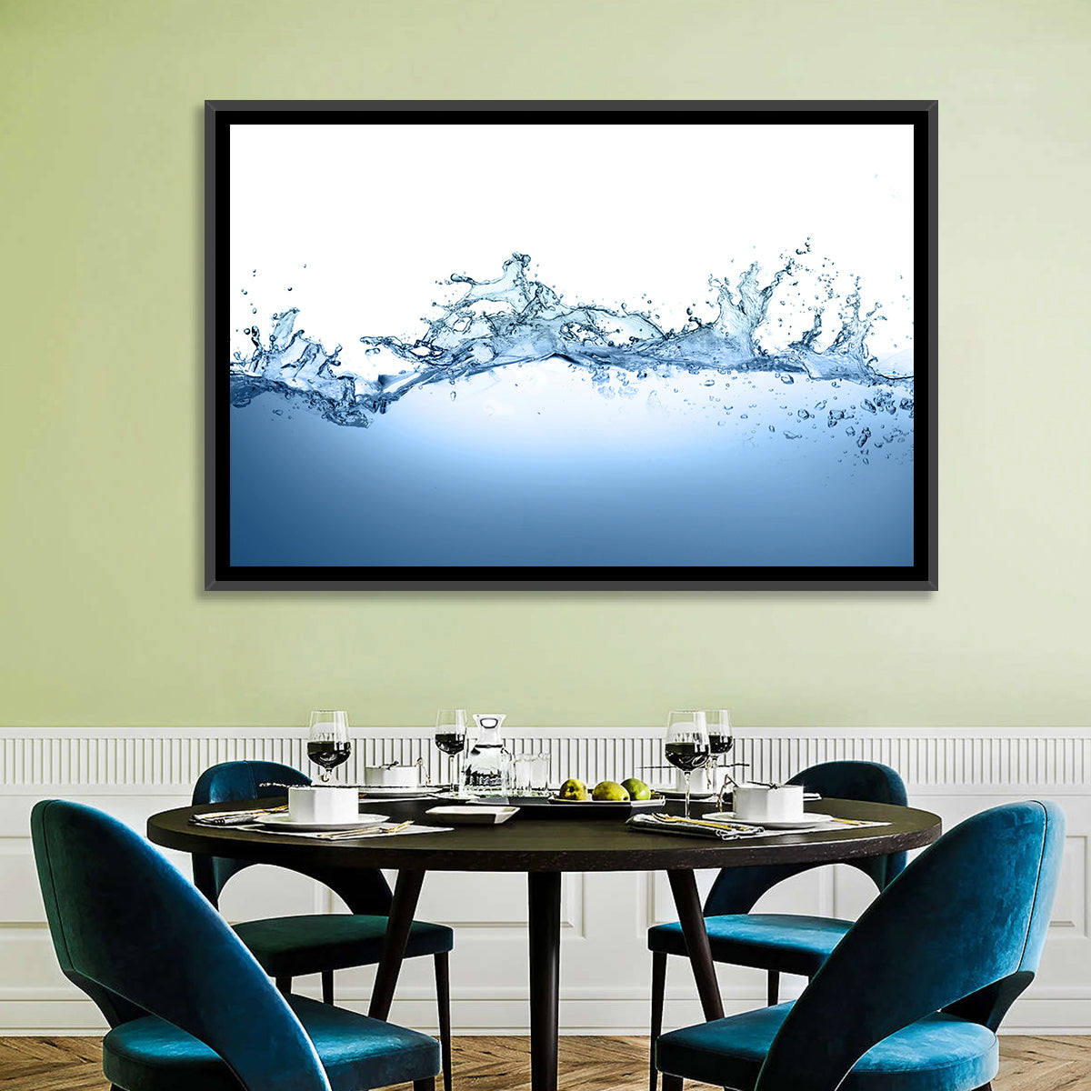 Fresh Water Splash Wall Art in a room, landscape