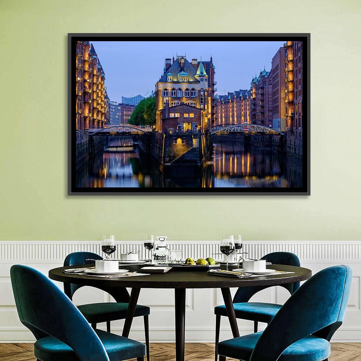 Wasserschloss Blue Hour Reflections Wall Art