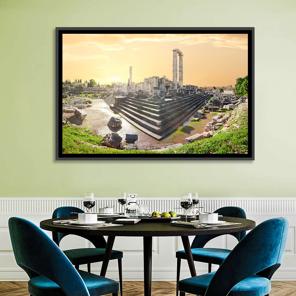 Temple of Apollo at Didyma at Golden Hour Wall Art in a room, landscape