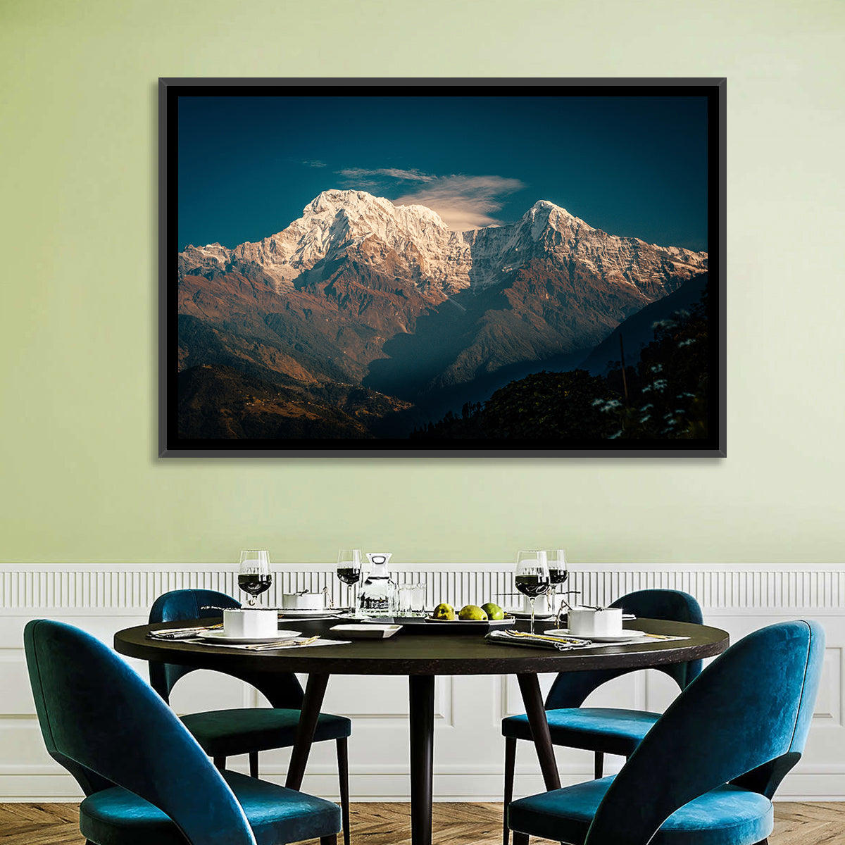 Annapurna South Summit with Wispy Clouds Wall Art