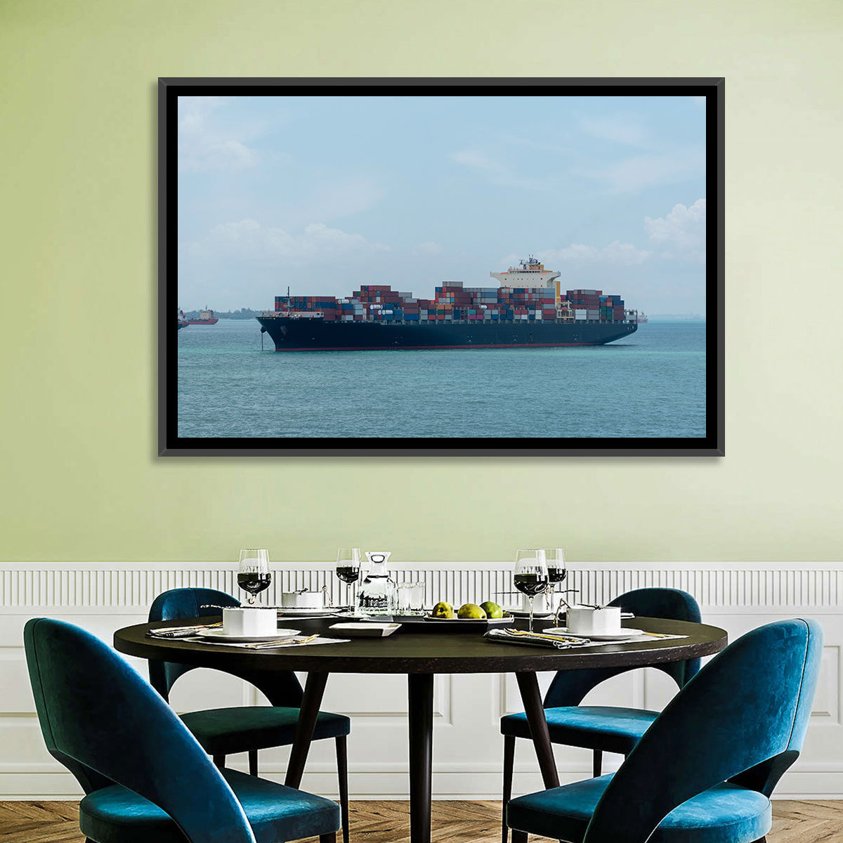 Harbor Container Ship at Sea Wall Art