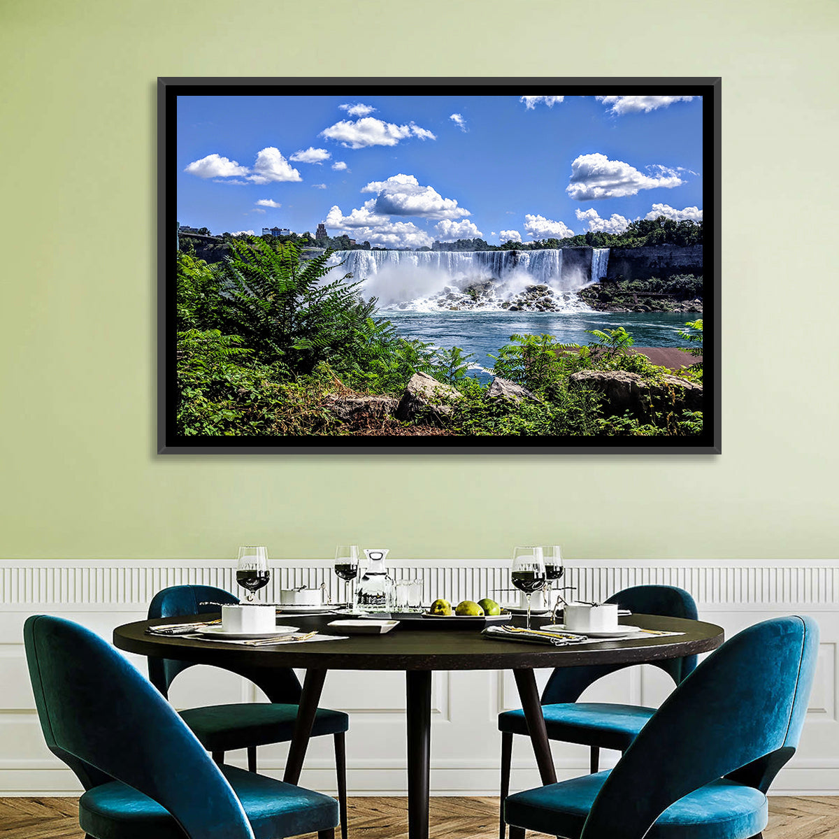 Niagara Falls Horseshoe Cascade Vista Wall Art in a room, landscape