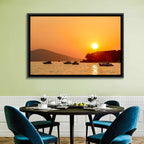 Golden Harbor Sunset Wall Art