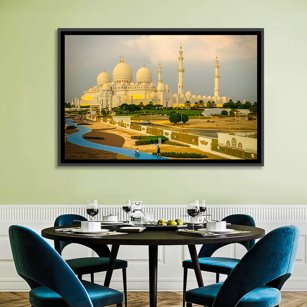 Sheikh Zayed Grand Mosque at Golden Dusk Wall Art