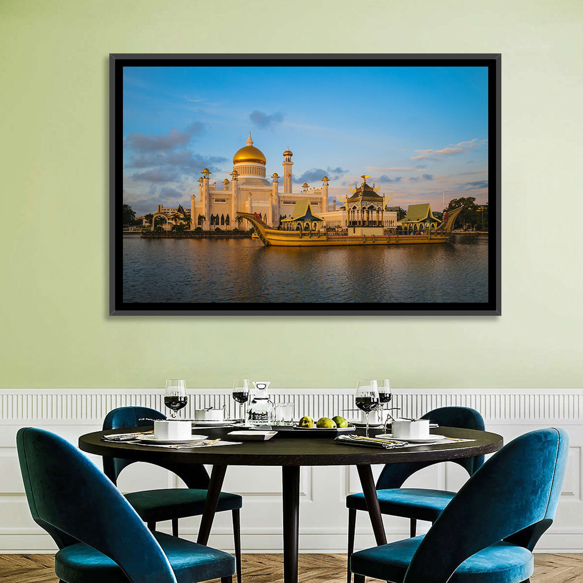 Sultan Omar Ali Saifuddien Mosque at Golden Hour Wall Art