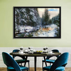 Winter Creek in Snowy Pines Wall Art