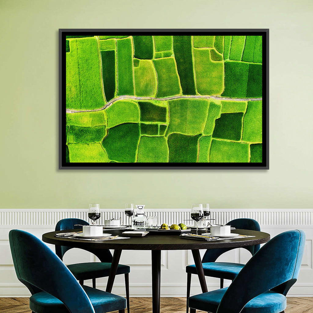 Verdant Rice Terrace Grid Wall Art
