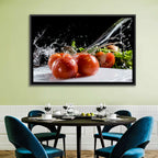 Tomatoes with Water Splash Wall Art