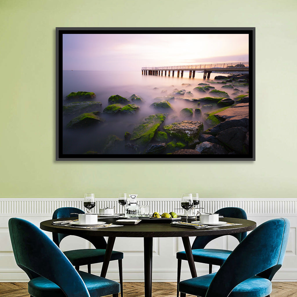 Florya Beach Pier at Lavender Dusk Wall Art