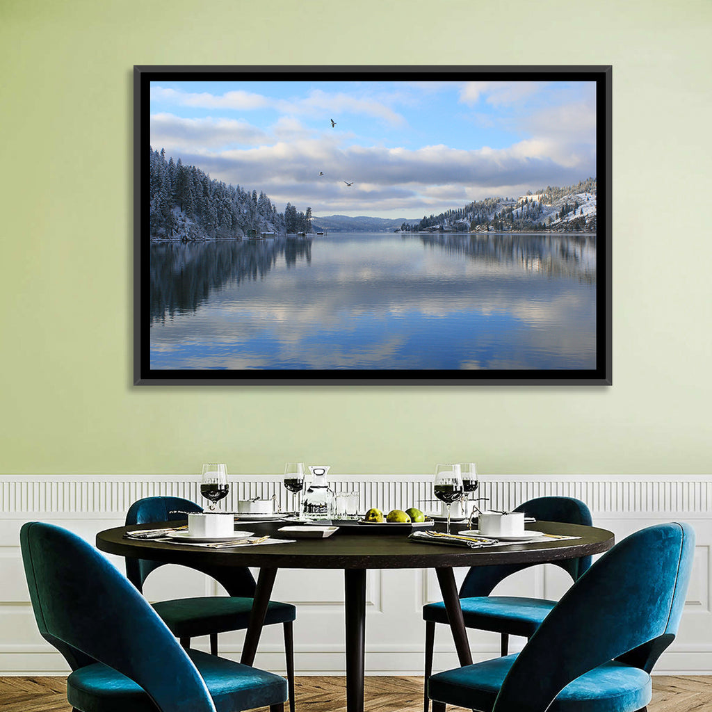 Coeur D Alene Winter Lake Reflection Wall Art