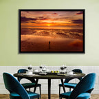 Solitary Figure on Sunset Shore Wall Art