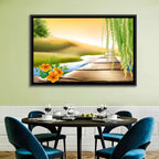 Golden Hour Willow Walkway Wall Art