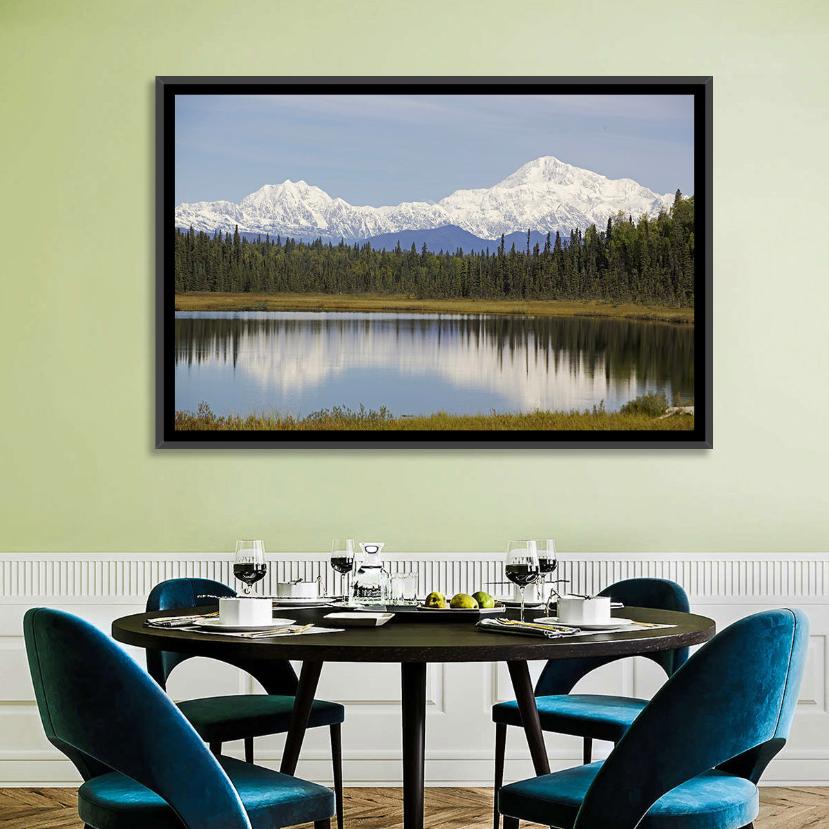 Denali Reflection Wall Art in a room, landscape
