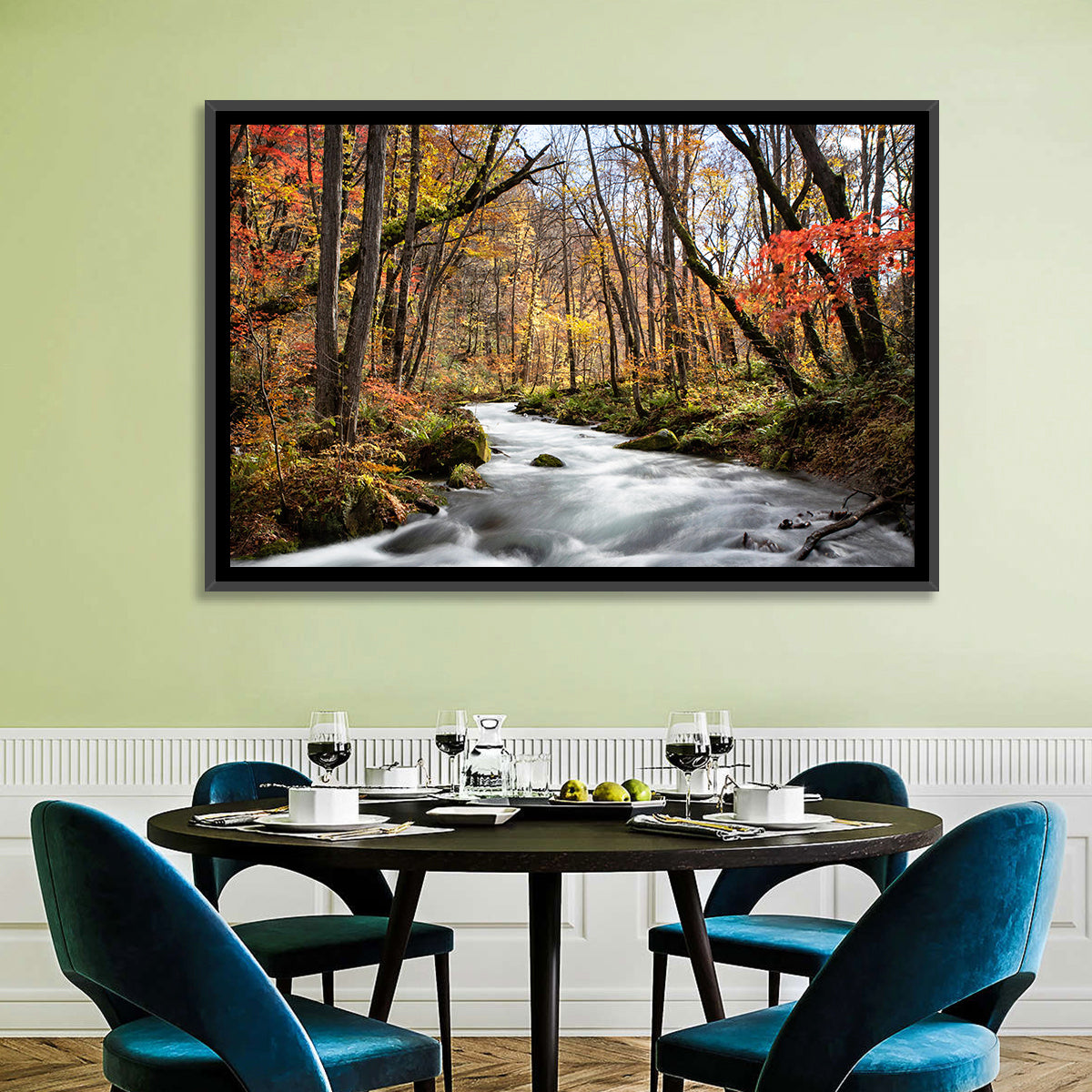 Sunlit Forest Stream Wall Art