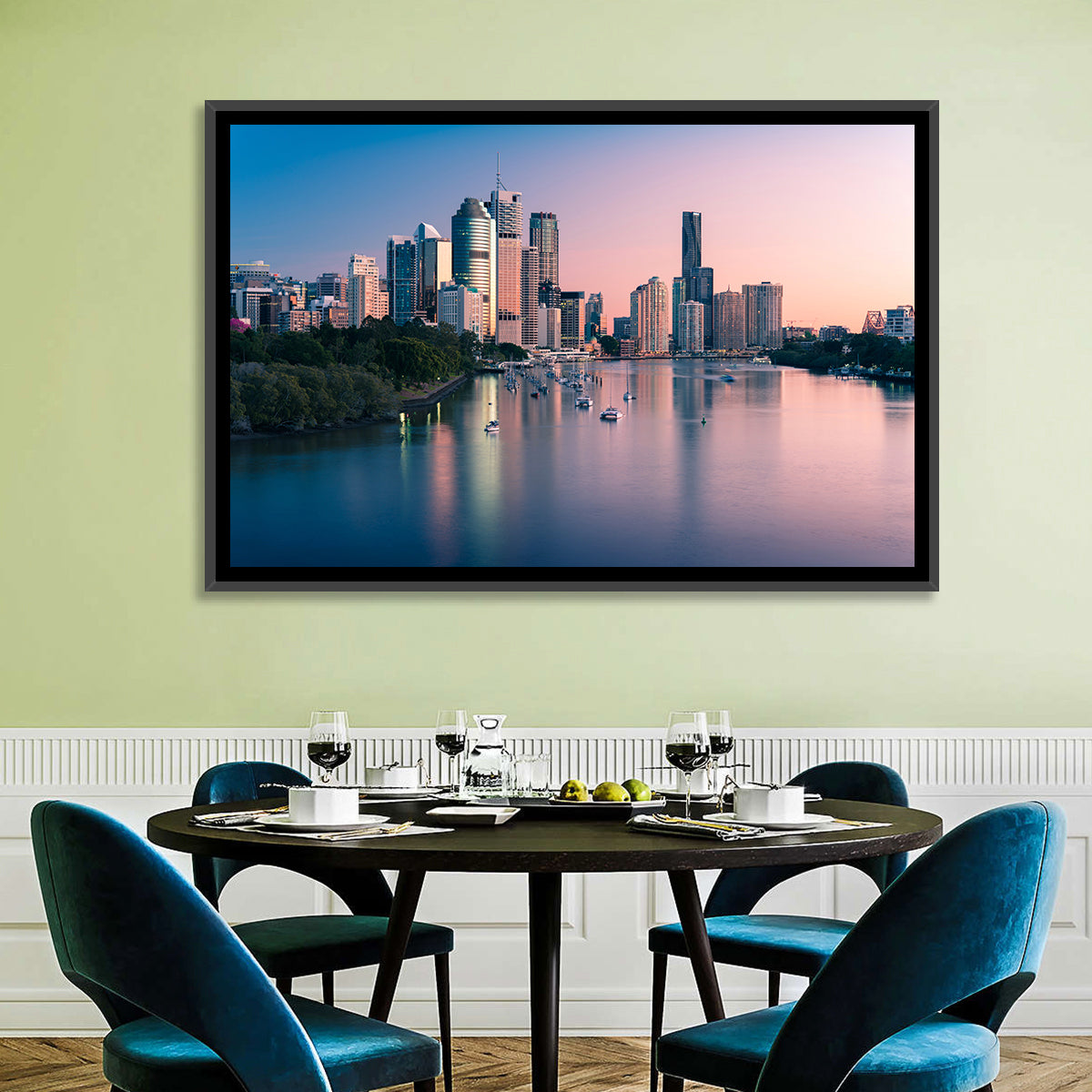 Brisbane River Skyline at Dusk Wall Art