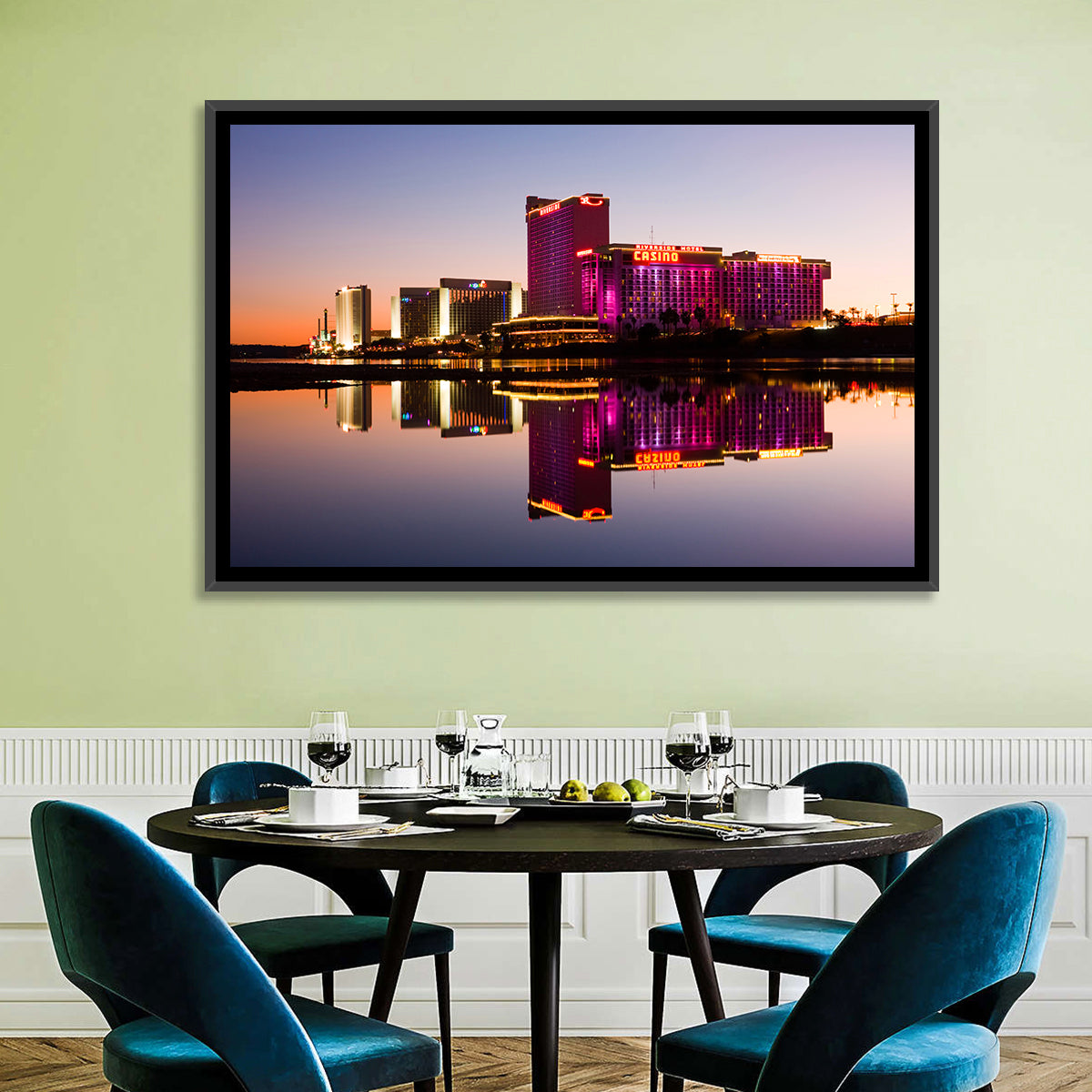 Laughlin Riverside Reflection Wall Art in a room, landscape