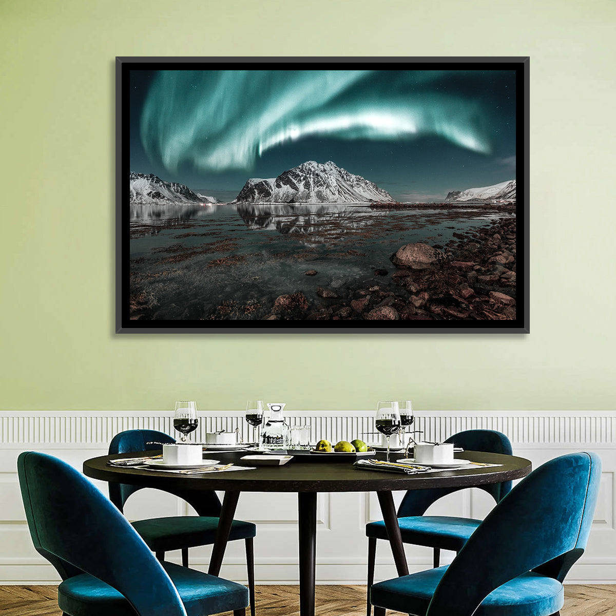 Lofoten Aurora Reflection Wall Art