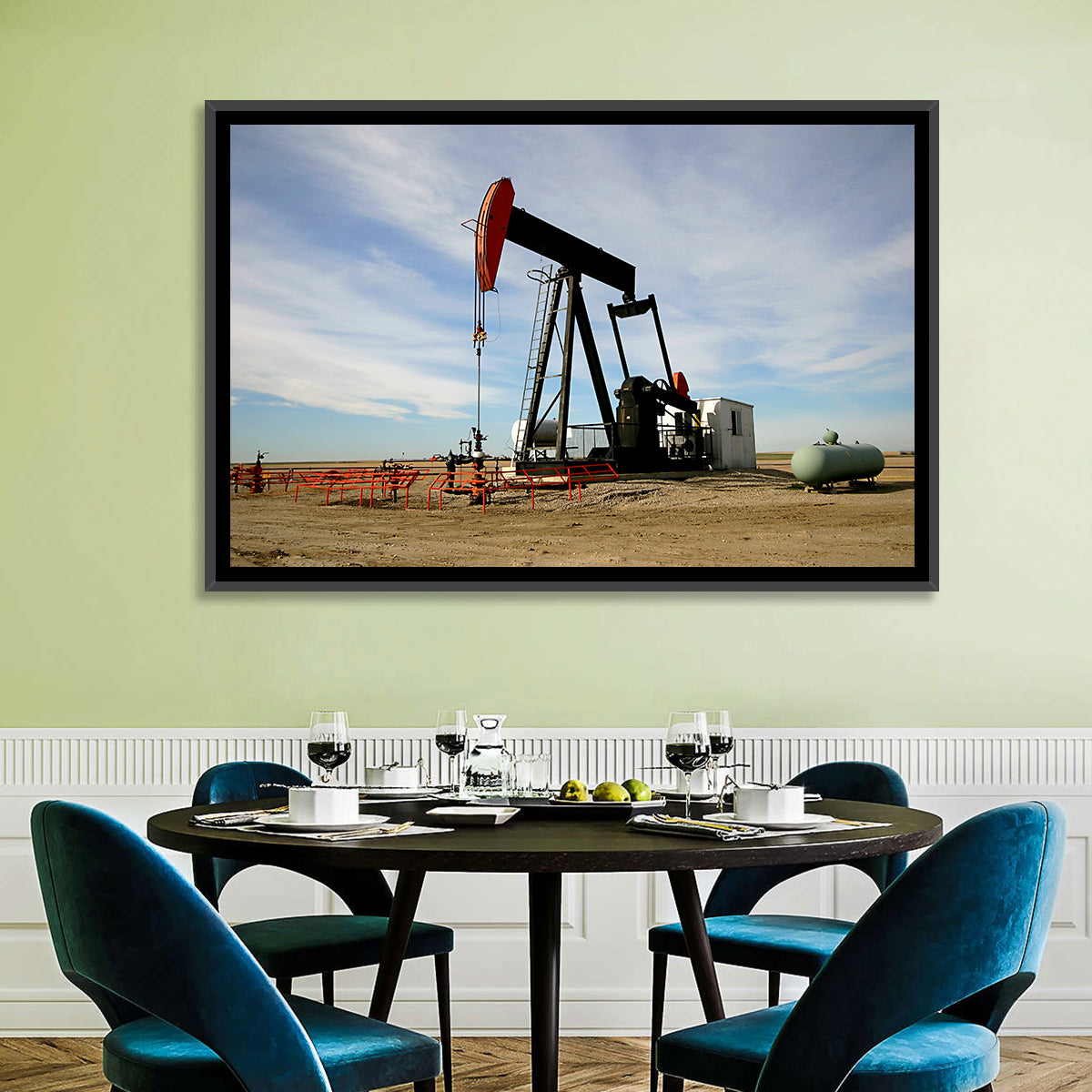 Pump Jack with Storage Tank Wall Art