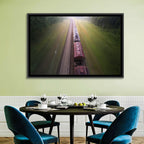 Freight Train Through Forest Wall Art