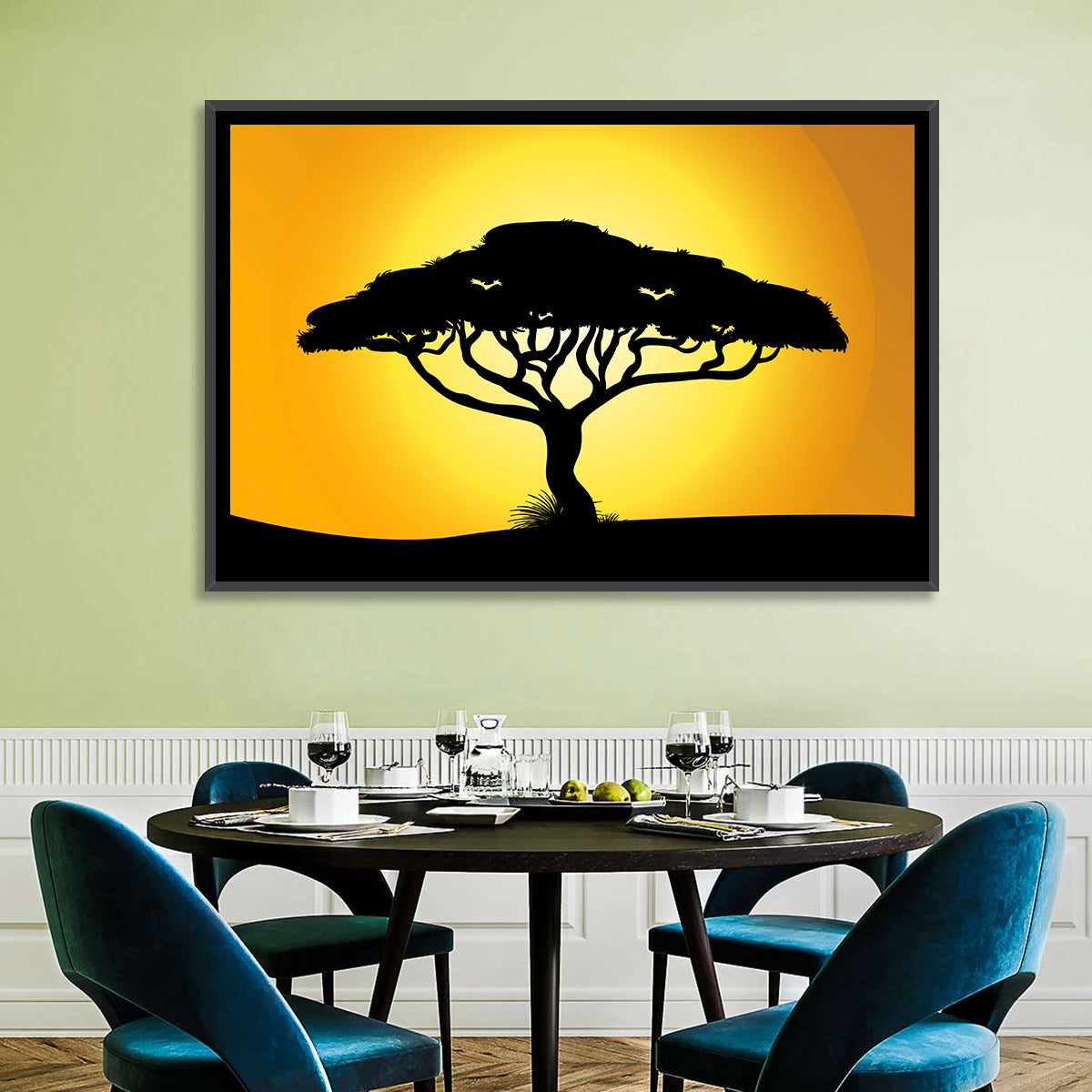 Acacia at Sunset Wall Art in a room, landscape