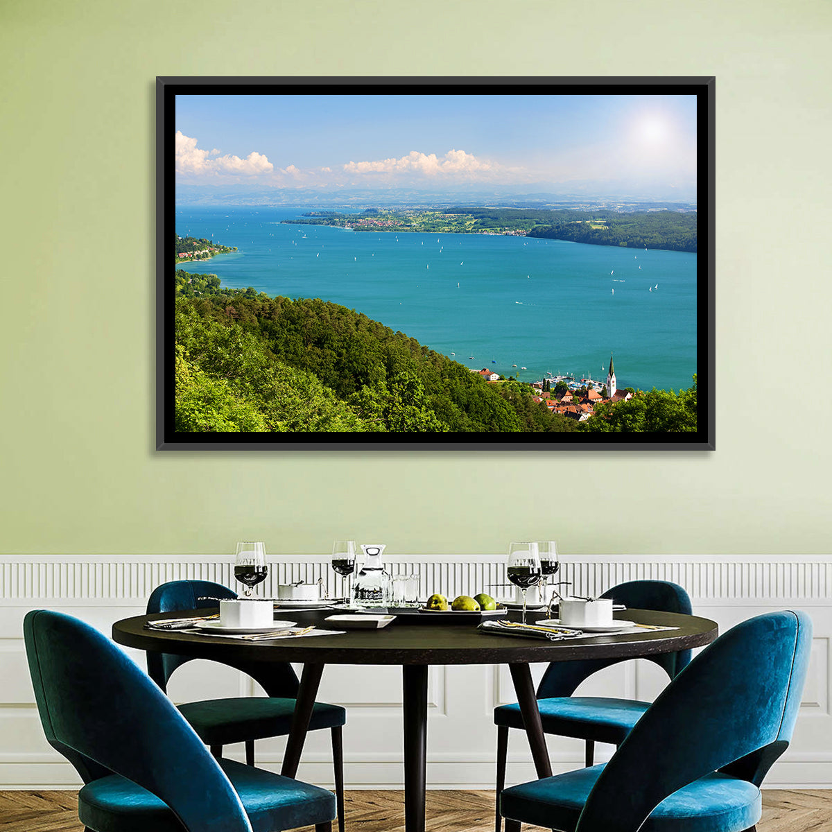 Immenstaad View of Lake Constance Wall Art in a room, landscape