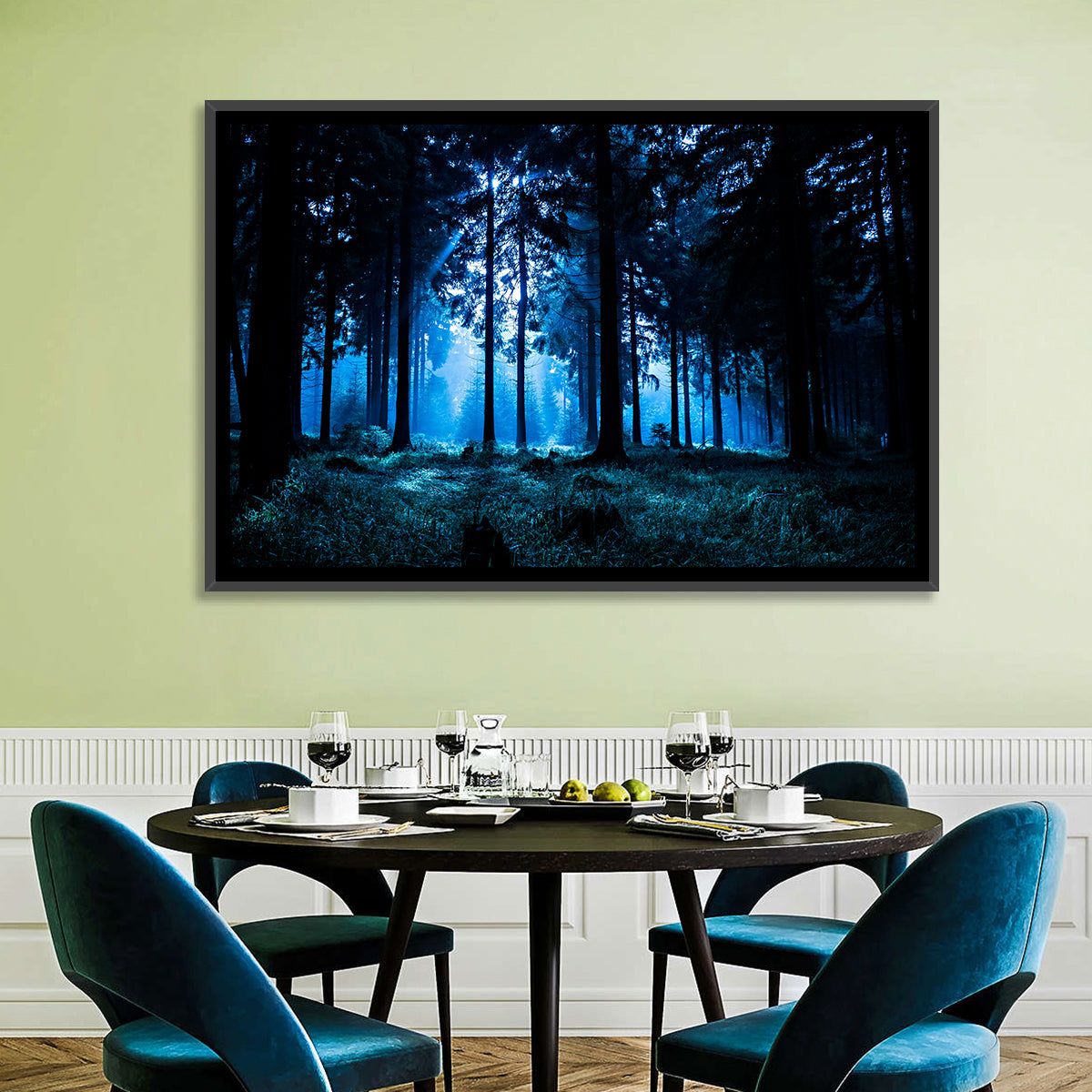 Thuringia Forest at Dusk Wall Art in a room, landscape