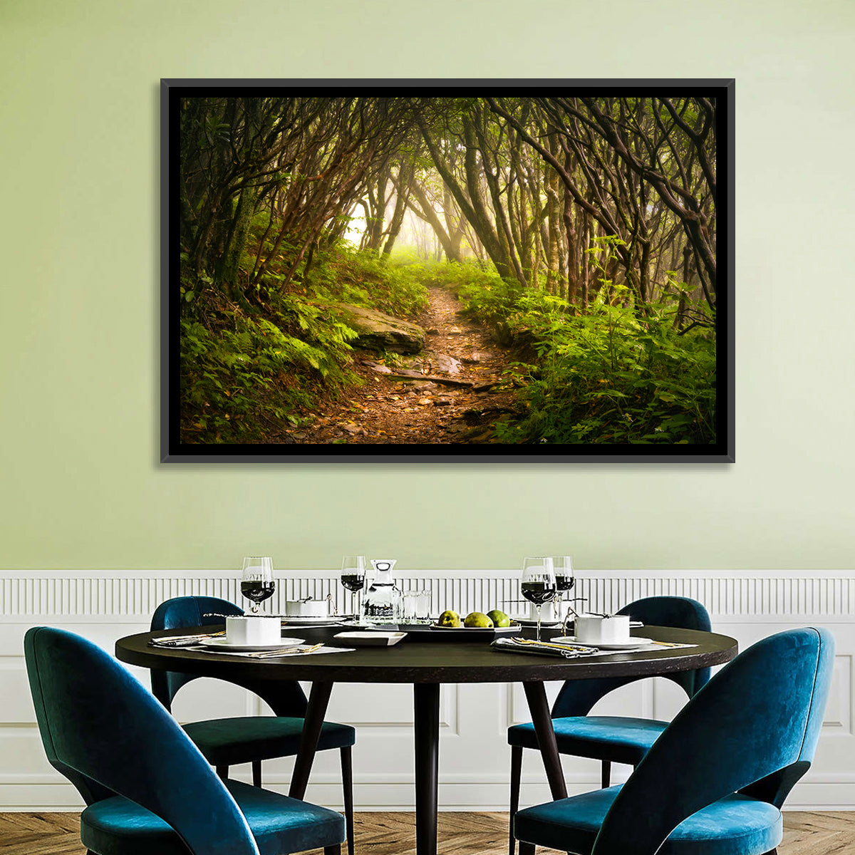 Craggy Gardens Hiking Trail Wall Art in a room, landscape