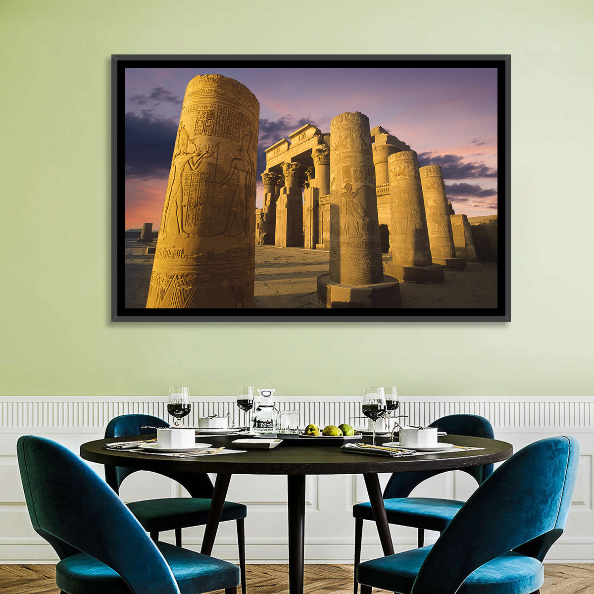 Kom Ombo Temple Pillars at Sunset Wall Art