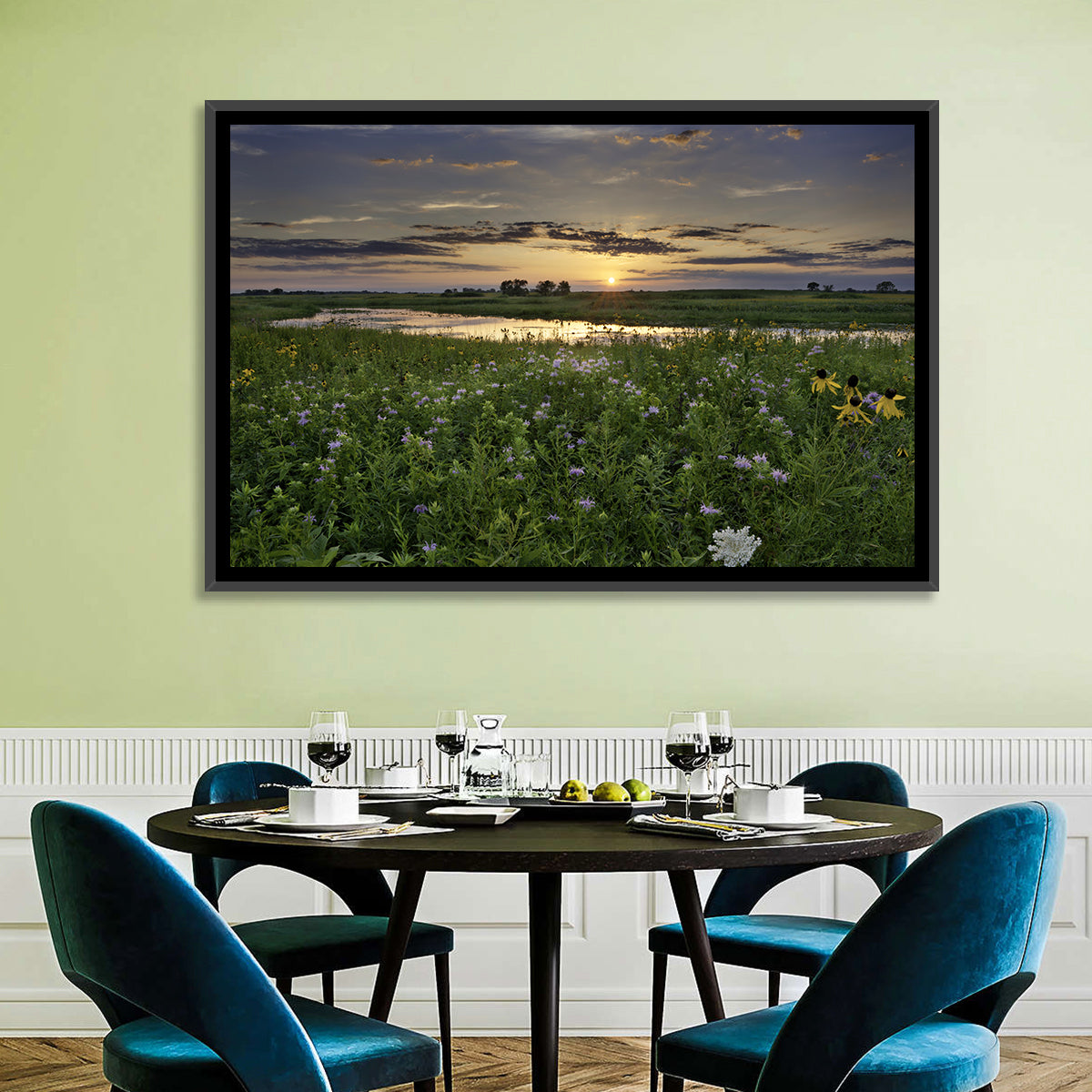 Illinois Fields Sunset Wall Art