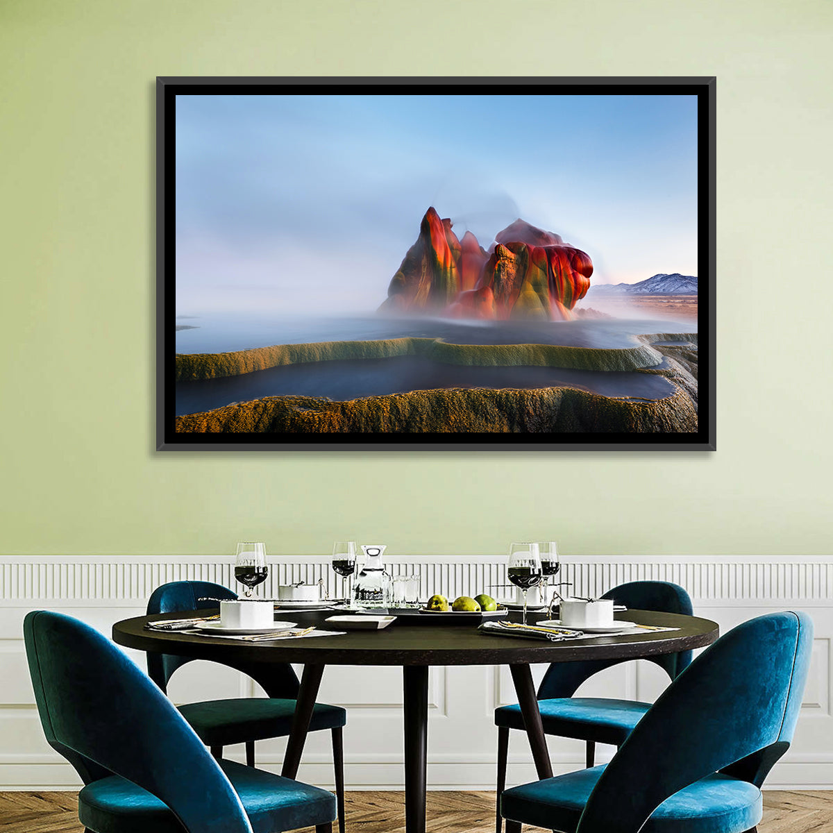 Fly Geyser Nevada Wall Art in a room, landscape