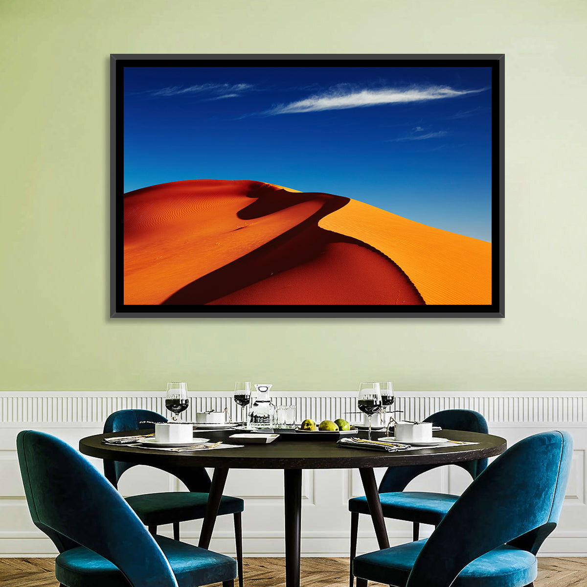 Sahara Dune Shadow Wall Art in a room, landscape