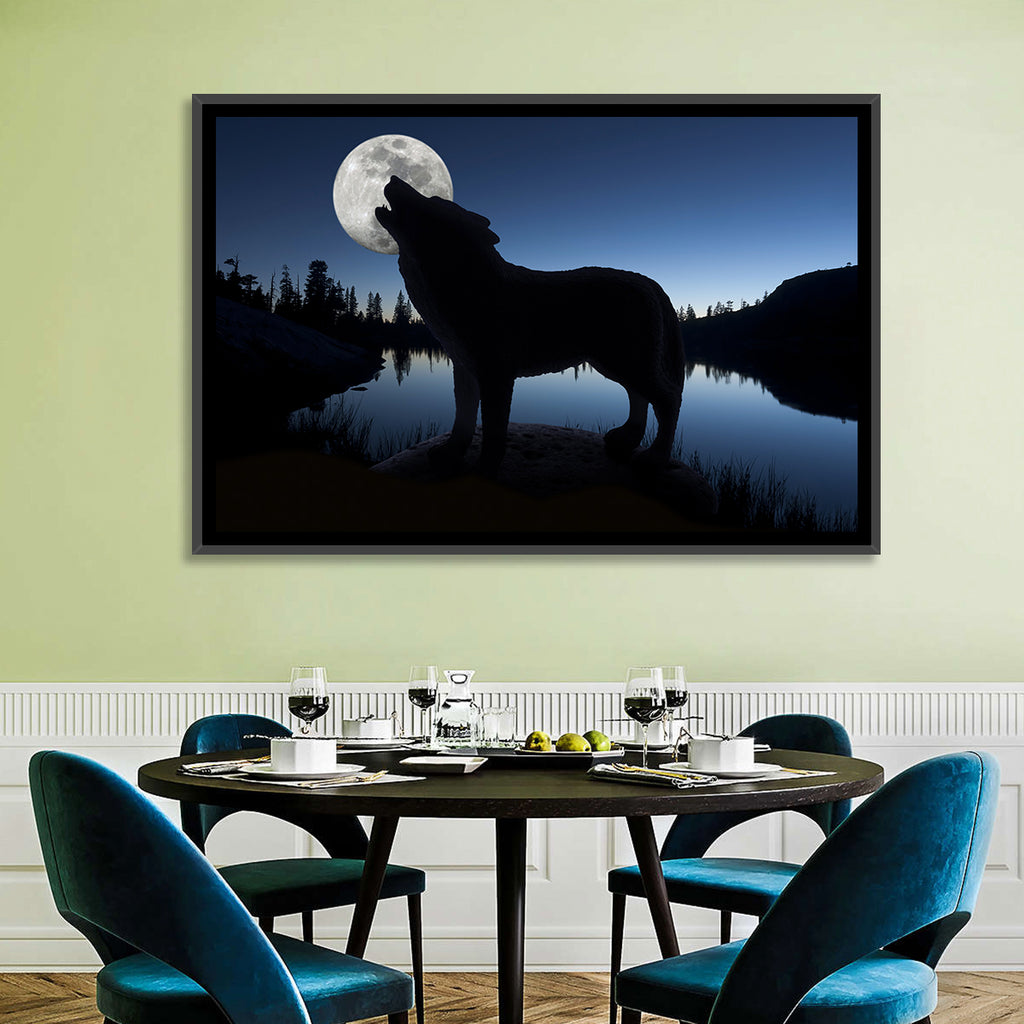 Howling Wolf at Full Moon Wall Art