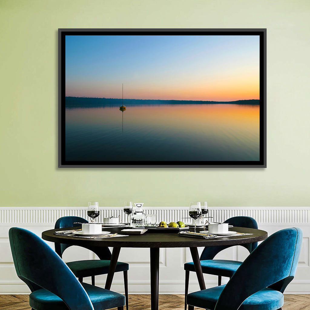 Cyprus Lake Sunset Boat Wall Art