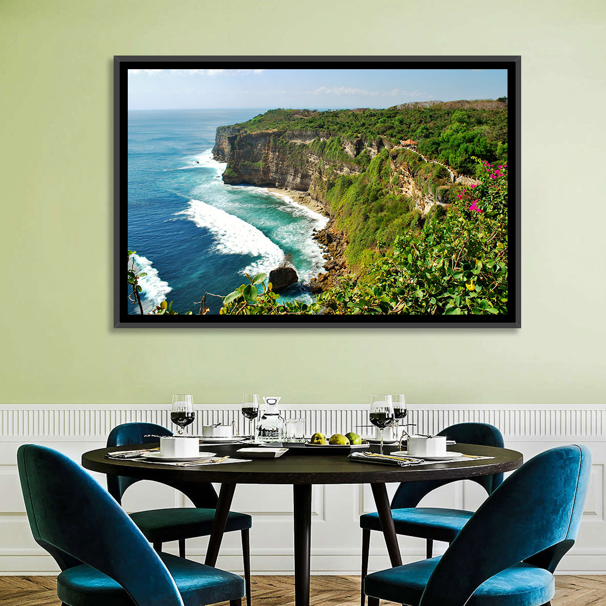 Uluwatu Cliffs, Bali Wall Art in a room, landscape