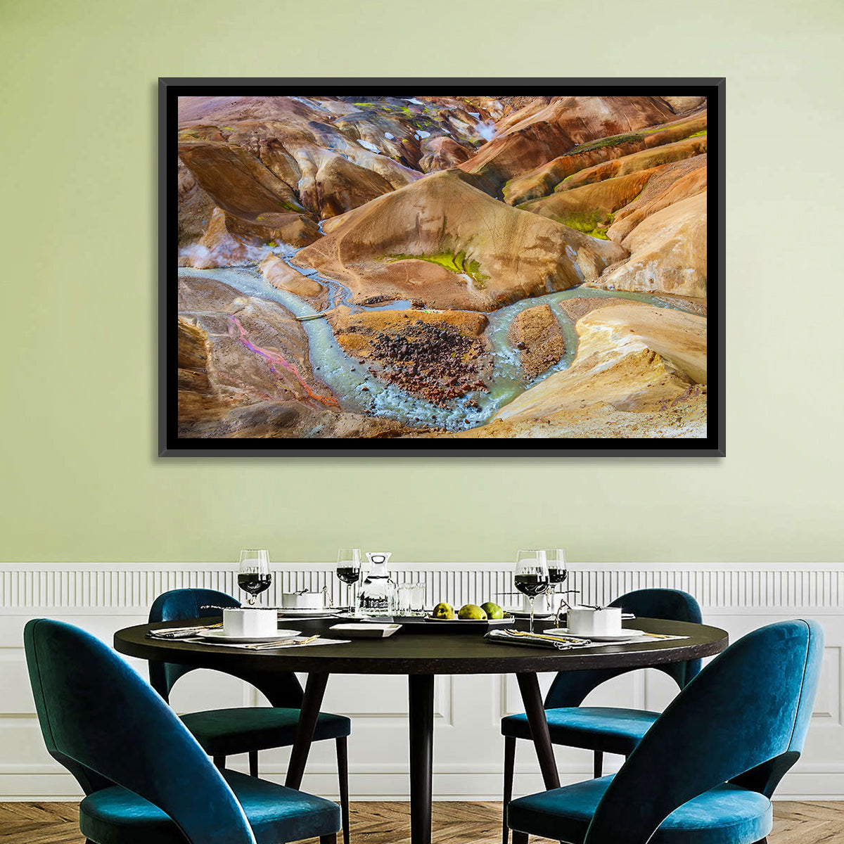 Kerlingarfjöll Geothermal Landscape Wall Art in a room, landscape