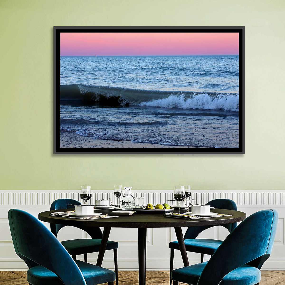 Lake Michigan Sunset with Sailboat Wall Art