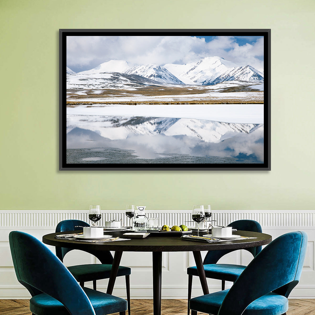Barskoon Valley Reflection Wall Art in a room, landscape