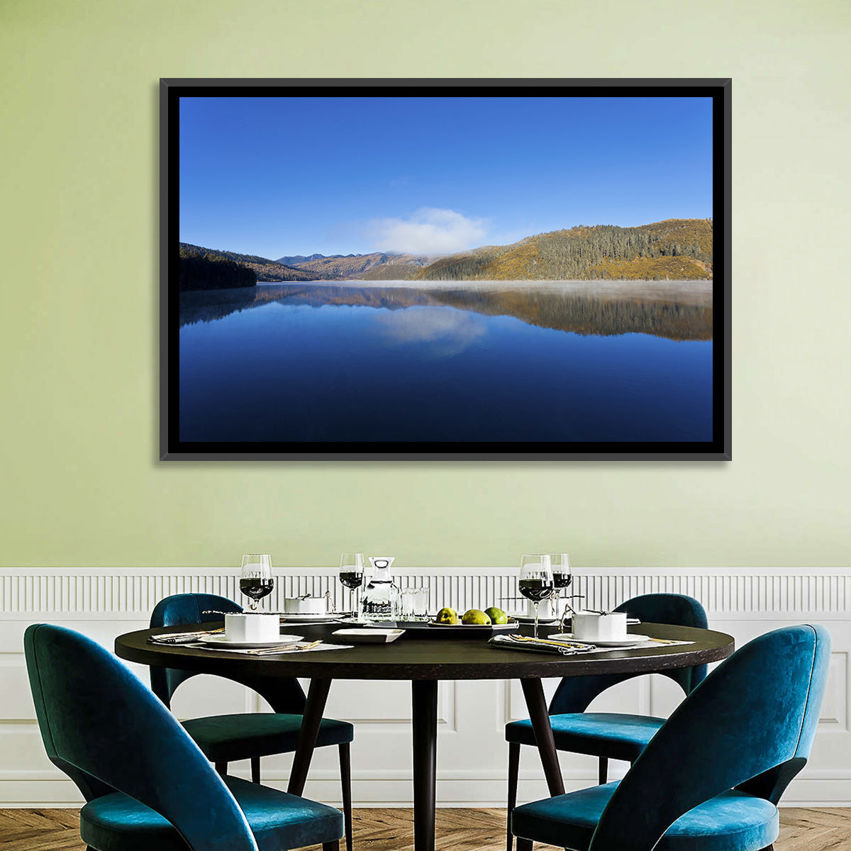 Shudu Lake Wall Art in a room, landscape