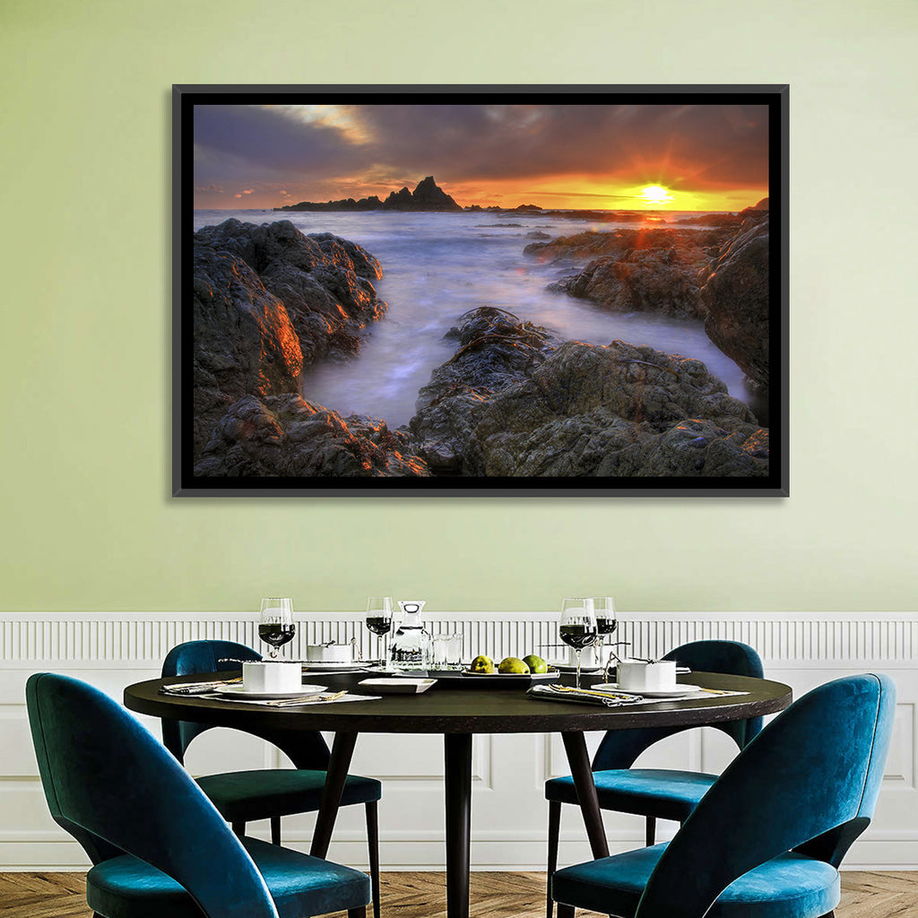 Tramore Rocky Coast Sunset Wall Art