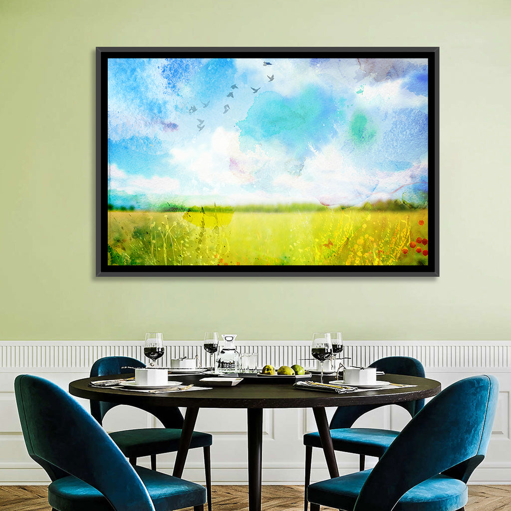 Watercolor Wildflower Field Wall Art