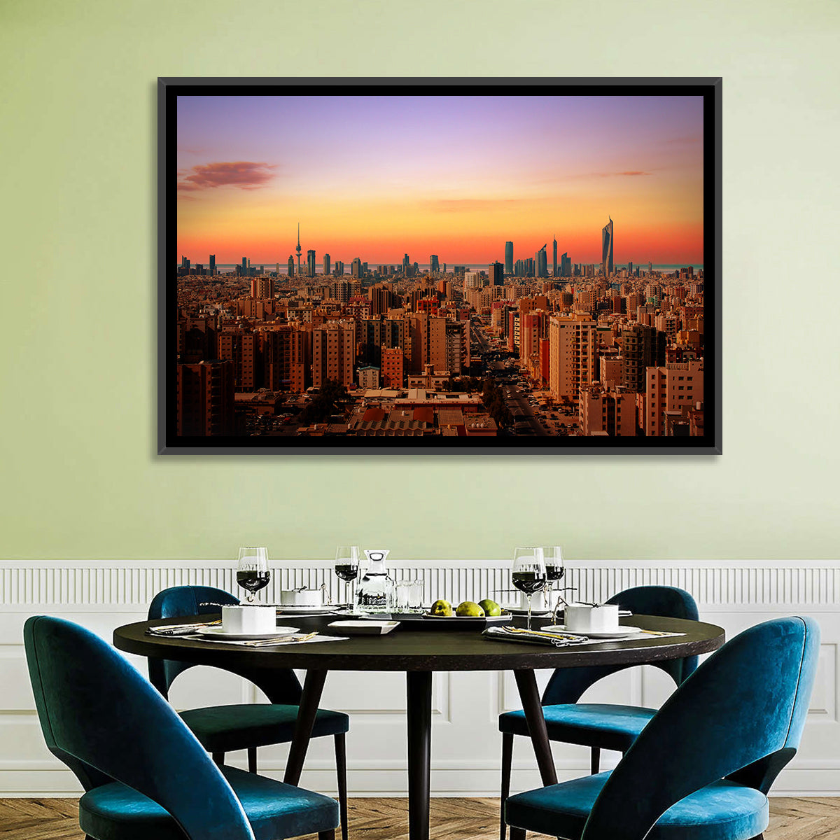 Kuwait City Skyline at Dusk Wall Art