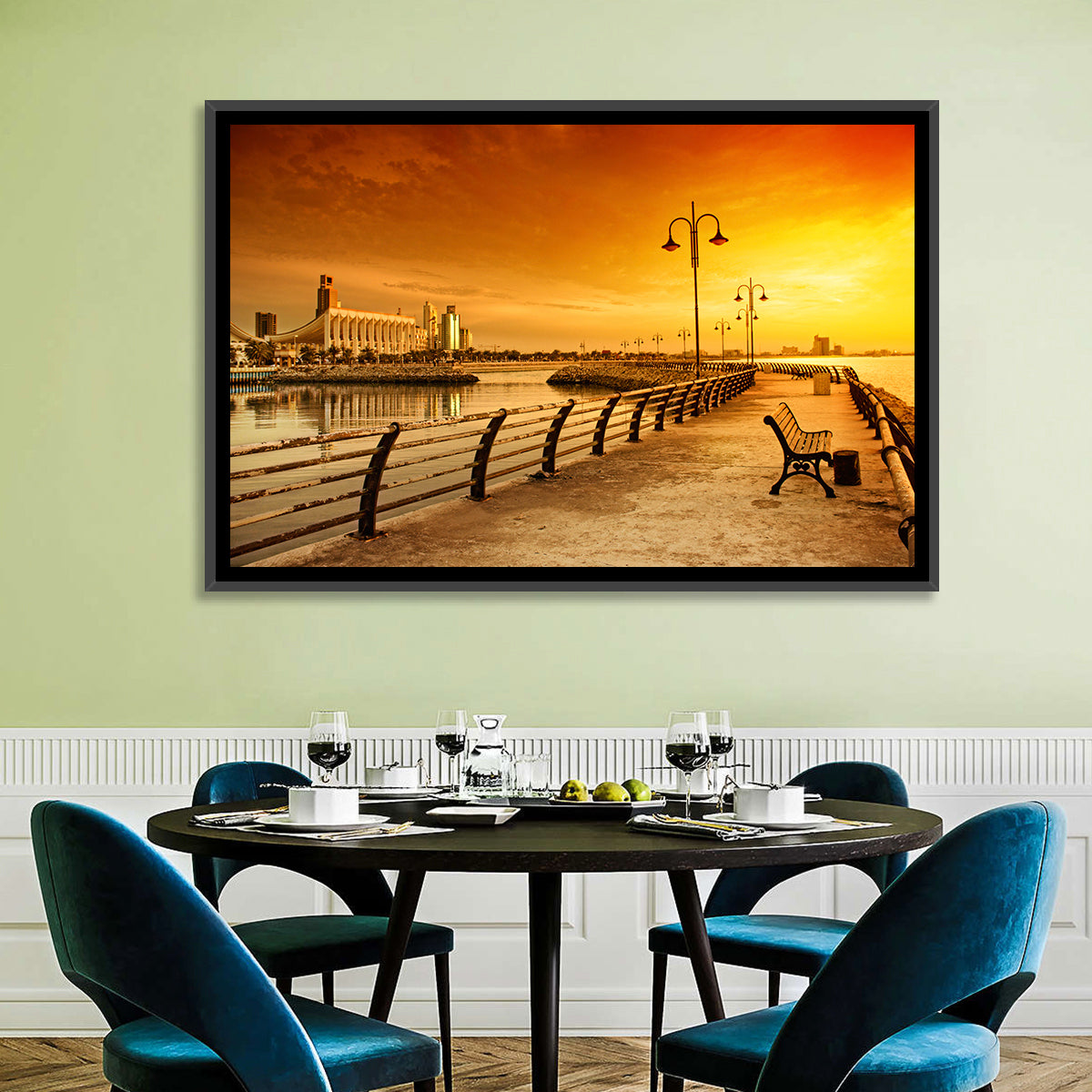 National Assembly at Golden Hour Wall Art in a room, landscape