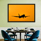 Golden Hour Airliner Silhouette Wall Art