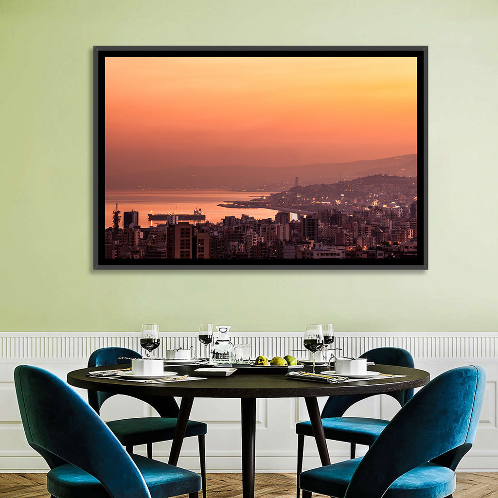 Beirut Sunset Skyline Wall Art