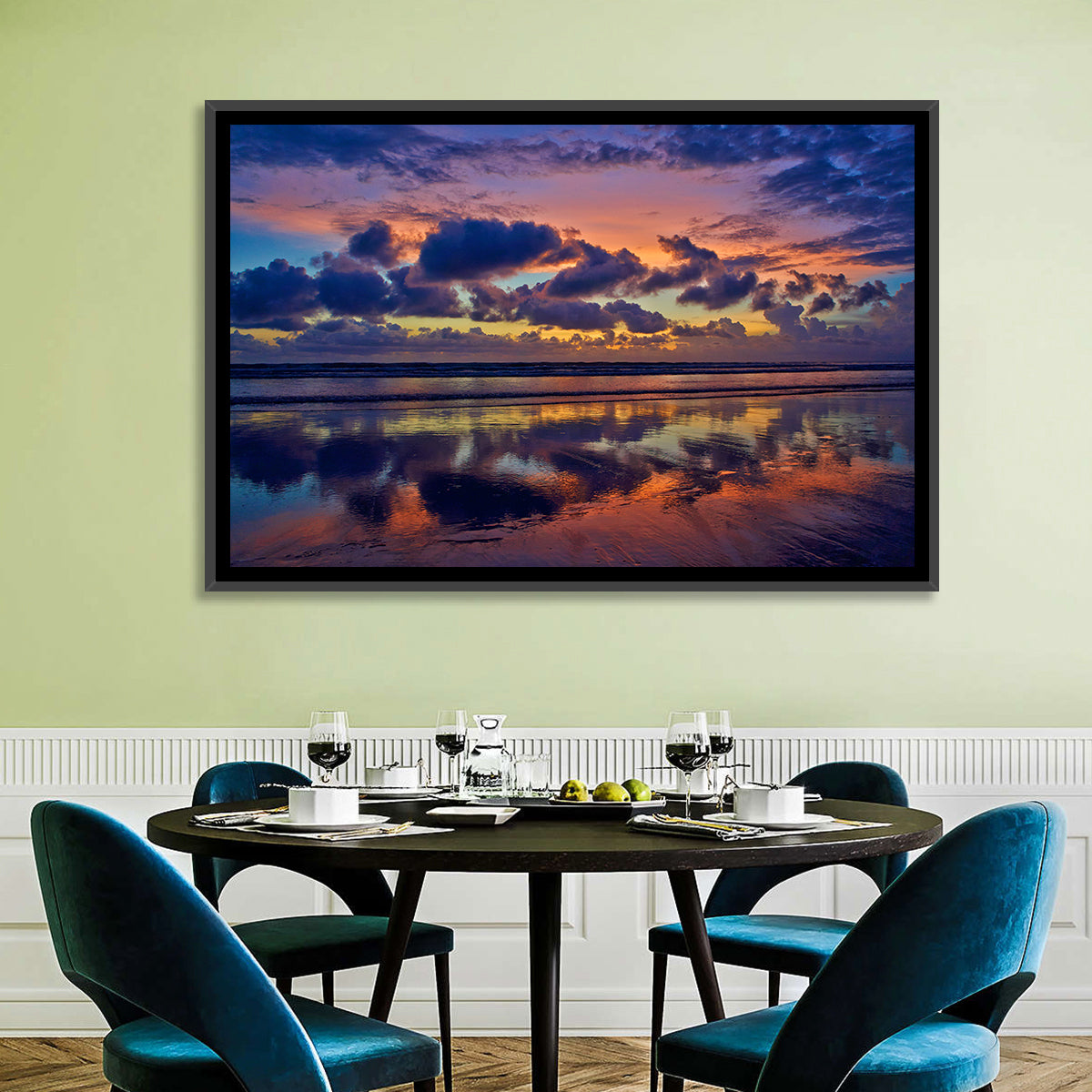 Dusk Beach Reflections Wall Art