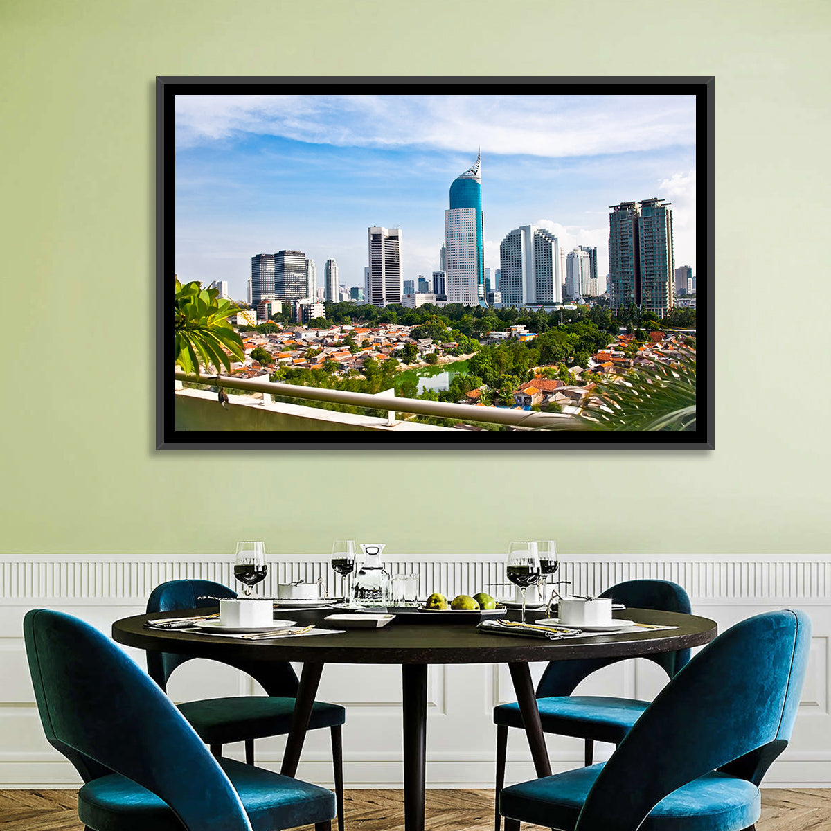 Jakarta Skyline with Wisma 46 Wall Art